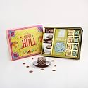 Loyka Holi Mandala Box with Holi Theme Chocolates, Colour &amp; Brittles | Assorted Pan &amp; Thandai Chocolates | Organic Gulaal | Assorted Choco Delicacies