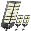loyoele 9000W Solar Street Lights Outdoor 240000LM, Commercial Parking Lot Light 7000K, Solar Flood Outdoor Lights IP67 Waterproof with Motion Sensor for Road,Garden, Basketball Courts - 3 Pack