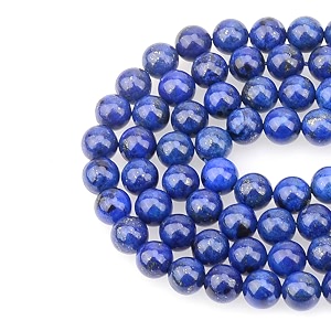 lpbeads 100pcs 8mm blue lapis gemstone round loose beads for jewelry making with crystal stretch cord