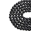 LPBeads 100PCS 8mm Natural Black Obsidian Beads Gemstone Round Loose Beads for Jewelry Making with Crystal Stretch Cord