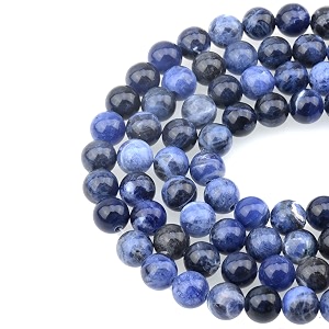 lpbeads 100pcs 8mm natural blue sodalite beads gemstone round loose beads for jewelry making with crystal stretch cord