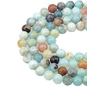LPBeads 100PCS 8mm Natural Colorful Amazonite Gemstone Round Loose Beads for Jewelry Making with Crystal Stretch Cord