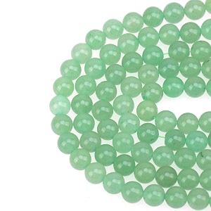 lpbeads 100pcs 8mm natural green aventurine beads gemstone round loose beads for jewelry making with crystal stretch cord