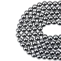 LPBeads 100PCS 8mm Natural Hematite Beads Gemstone Round Loose Beads for Jewelry Making with Crystal Stretch Cord