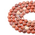 LPBeads 100PCS 8mm Natural Red Jasper Gemstone Round Loose Beads for Jewelry Making with Crystal Stretch Cord