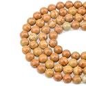 LPBeads 100PCS 8mm Natural Wood Veins Jasper Gemstone Round Loose Beads for Jewelry Making with Crystal Stretch Cord