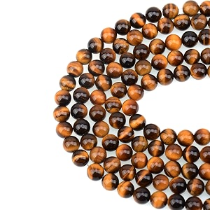 lpbeads 100pcs 8mm natural yellow tiger eye beads gemstone round loose beads for jewelry making with crystal stretch cord