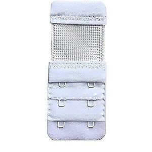 lpx bra hook extender-2 hook - 3 rows with extra elastic save your bra increase white pack of 1