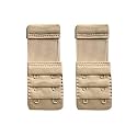 LPX� Bra Hook Extender-2 Hook - 3 Rows (with Extra Elastic) Save Your Bra Increase (Beige (Pack of 2))