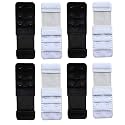 LPX� Bra Hook Extender-2 Hook - 3 Rows (with Extra Elastic) Save Your Bra Increase (Black,White (Pack of 8))
