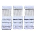 LPX� Bra Hook Extender-2 Hook - 3 Rows (with Extra Elastic) Save Your Bra Increase (White (Pack of 3))