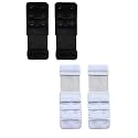 LPX� Bra Hook Extender-2 Hook - 3 Rows (with Extra Elastic) Save Your Bra Increase (Black,White (Pack of 4))