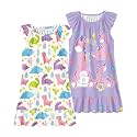 LQSZ Girls Nightgowns Soft Toddler Princess Pajamas Dress for Kids 2pcs