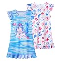 LQSZ Girls Nightgowns Soft Toddler Princess Pajamas Dress for Kids 2pcs