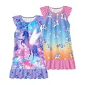 LQSZ Girls Nightgowns Soft Toddler Princess Pajamas Dress for Kids 2pcs