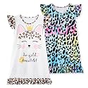 LQSZ Girls Nightgowns Soft Toddler Princess Pajamas Dress for Kids 2pcs
