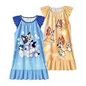 LQSZ Girls Nightgowns Soft Toddler Princess Pajamas Dress for Kids 2pcs