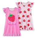 LQSZ Girls Nightgowns Soft Toddler Princess Pajamas Dress for Kids 2pcs