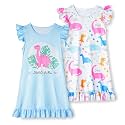 LQSZ Girls Nightgowns Soft Toddler Princess Pajamas Dress for Kids 2pcs