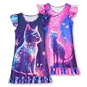 LQSZ Girls Nightgowns Soft Toddler Princess Pajamas Dress for Kids 2pcs