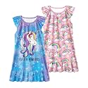 LQSZ Girls Nightgowns Soft Toddler Princess Pajamas Dress for Kids 2pcs