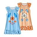 LQSZ Girls Nightgowns Soft Toddler Princess Pajamas Dress for Kids 2pcs