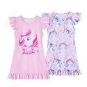 LQSZ Girls Nightgowns Soft Toddler Princess Pajamas Dress for Kids 2pcs