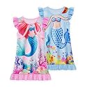 LQSZ Girls Nightgowns Soft Toddler Princess Pajamas Dress for Kids 2pcs