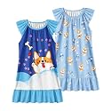 LQSZ Girls Nightgowns Soft Toddler Princess Pajamas Dress for Kids 2pcs