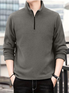 Lripsome Full Sleeve Solid Men Sweatshirt