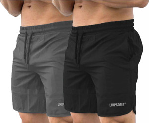 Lripsome Printed Men Grey Black Sports Shorts
