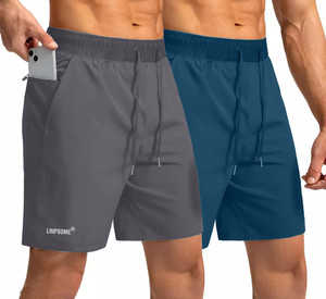 Lripsome Solid Men Grey Blue Regular Shorts