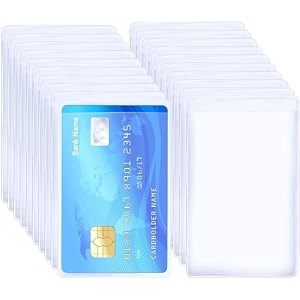 lrs atmdladhardebitcredit card protector sleeve transparent frosted matte finish plastic holder for cards - pack of 200