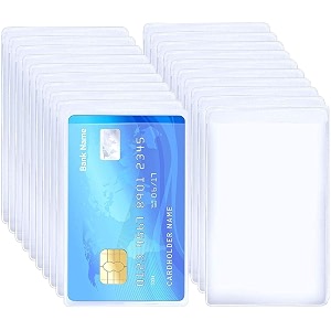 lrs atmdladhardebitcredit card protector sleeve transparent frosted matte finish plastic holder for cards - pack of 50