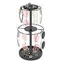LSK 2-Tier Sunglass Organizer, Metal Glasses Stand with Storage Tray, Black