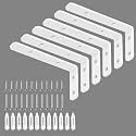 LSK 6PCS L Bracket, L 4"×H 2" Shelf Support Bracket, Max Load :42lb, White