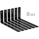 LSK 6PCS Shelf Bracket, L 12"×H 5", 5mm Thick Heavy Duty L Bracket, Black