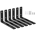 LSK 6PCS Shelf Bracket, L 6"×H 3", 5mm Thick Heavy Duty L Bracket, Black