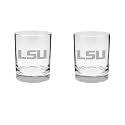 LSU Tigers 2-Sided Satin Finish Rock Glass Set of 2 14oz