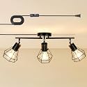 LTBLIGHT 3-Light Plug in Ceiling Light with 16.4ft Power Cord & Switch