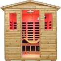 LTCCDSS Full Spectrum Outdoor Sauna 5-Person, Far Infrared Sauna, Low EMF Sauna Room for Home, Low EMF Heaters | Chromotherapys | Bluetooth Speakers | Canadian Hemlock | 81.1 * 60.6 * 83.5 in