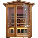 LTCCDSS Ultra-Low EMF Outdoor Sauna 2 Person, Mahogany Far Infrared Sauna for Home EMF Average 0.5 mG, Chromotherapy, Bluetooth Speaker