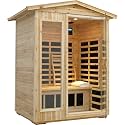 LTCCDSS Low EMF Outdoor Sauna 2 Person, Far Infrared Sauna Room for Home, Soft Fir Wood, Chromotherapys | Bluetooth Speakers |57.8 * 40.5 * 81.1