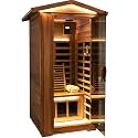LTCCDSS Ultra-Low EMF Red Cedar Sauna 1-Person, Outdoor Far Infrared Sauna for Home, EMF 0.1-1mG, 6 Carbon Crystal Heaters, Bluetooth &amp; Chromotherapy (Bundled Steam Sauna)