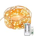 LTETTES 20 Meters 200 LED Copper String Lights IP65 Waterproof 5V USB Powered Warm White Decorative Copper Wire Fairy Lights for Outdoor Indoor Decoration