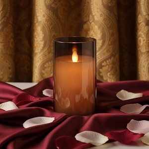 LTETTES Flameless LED Candle with Grey Acrylic