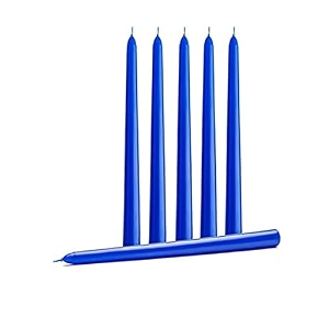 candle pack of 6 - blue taper candle