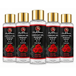 way of pleasure lube flavoured lubricant gel - 50ml  water based lube  pack of 5 shahi gulab pack of 5