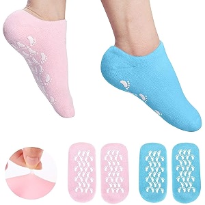 silicon socks heel for crack spa socks for women and men feet protector crack heel repair socks moisturizing natural oil and vitamin e - repair dry cracked soften skin spa gel socks