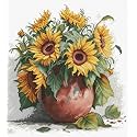 Luca-S Cross Stitch Kit, The Sunflowers,Counted Cross Stitch Kit for Adults, Embroidery Kit, B7021
